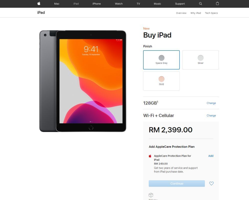 Apple Malaysia Mencantumkan Turun iPad Ke-7 Generasi ke-7; Mulai Dari RM1499 1