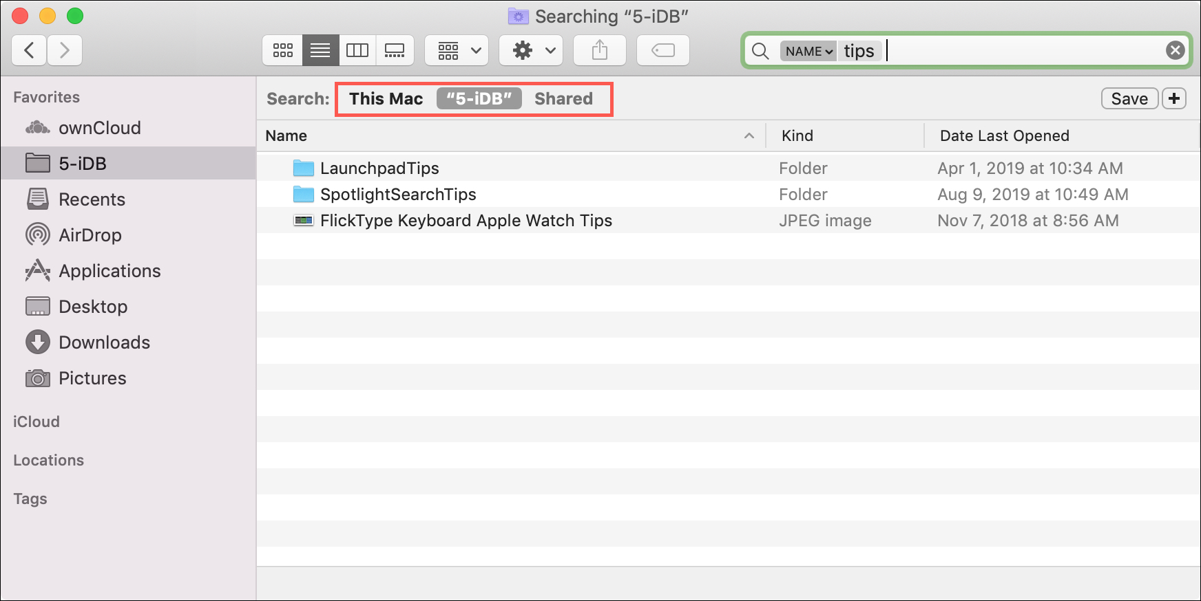 Opsi Pencarian Finder Mac