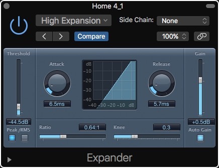 Logic Pro X Noise Removal Expander Ekspansi Tinggi