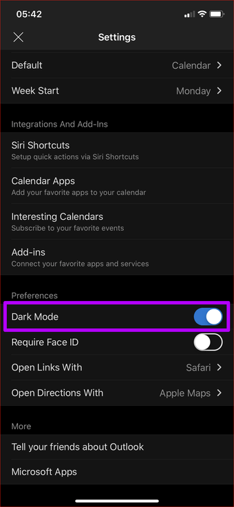 Outlook Dark Mode Ios Android 4
