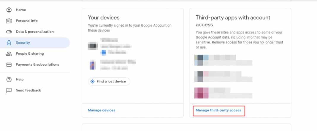 Xóa quyền truy cập từ các ứng dụng của bên thứ ba vào tài khoản Google của bạn
