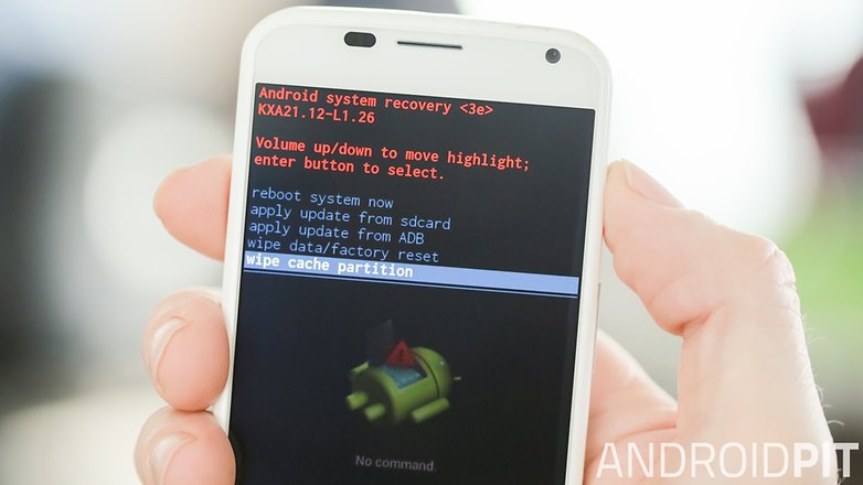 AndroidPIT Moto X vymaže oddiel vyrovnávacej pamäte