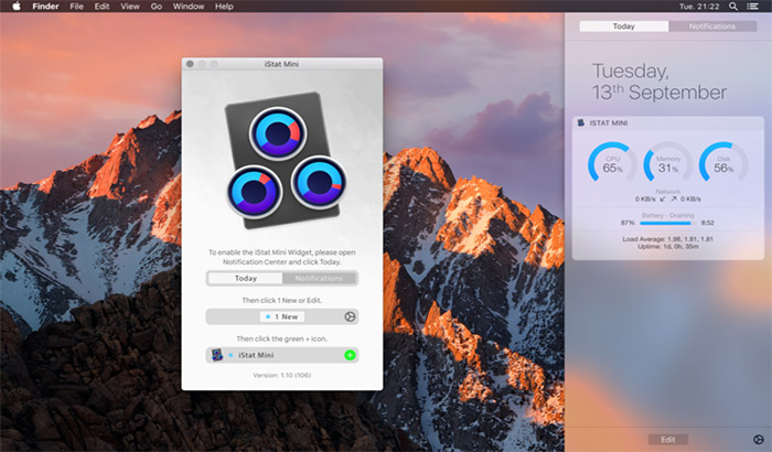 Screenshot Aplikasi iStat Mini Mac