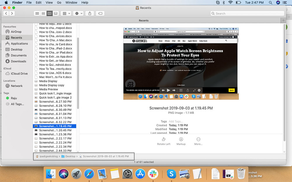 Lihat Jalur Folder di Jendela Finder di Mac