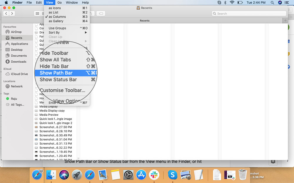 Tambahkan Path Bar Ke Jendela Finder di Mac