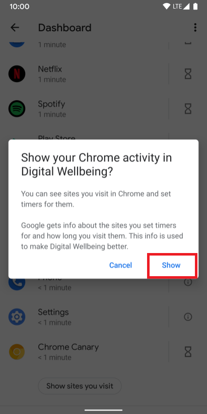 Blokir semua situs web di Chrome menggunakan kesehatan digital: berfungsi di Android 10 3