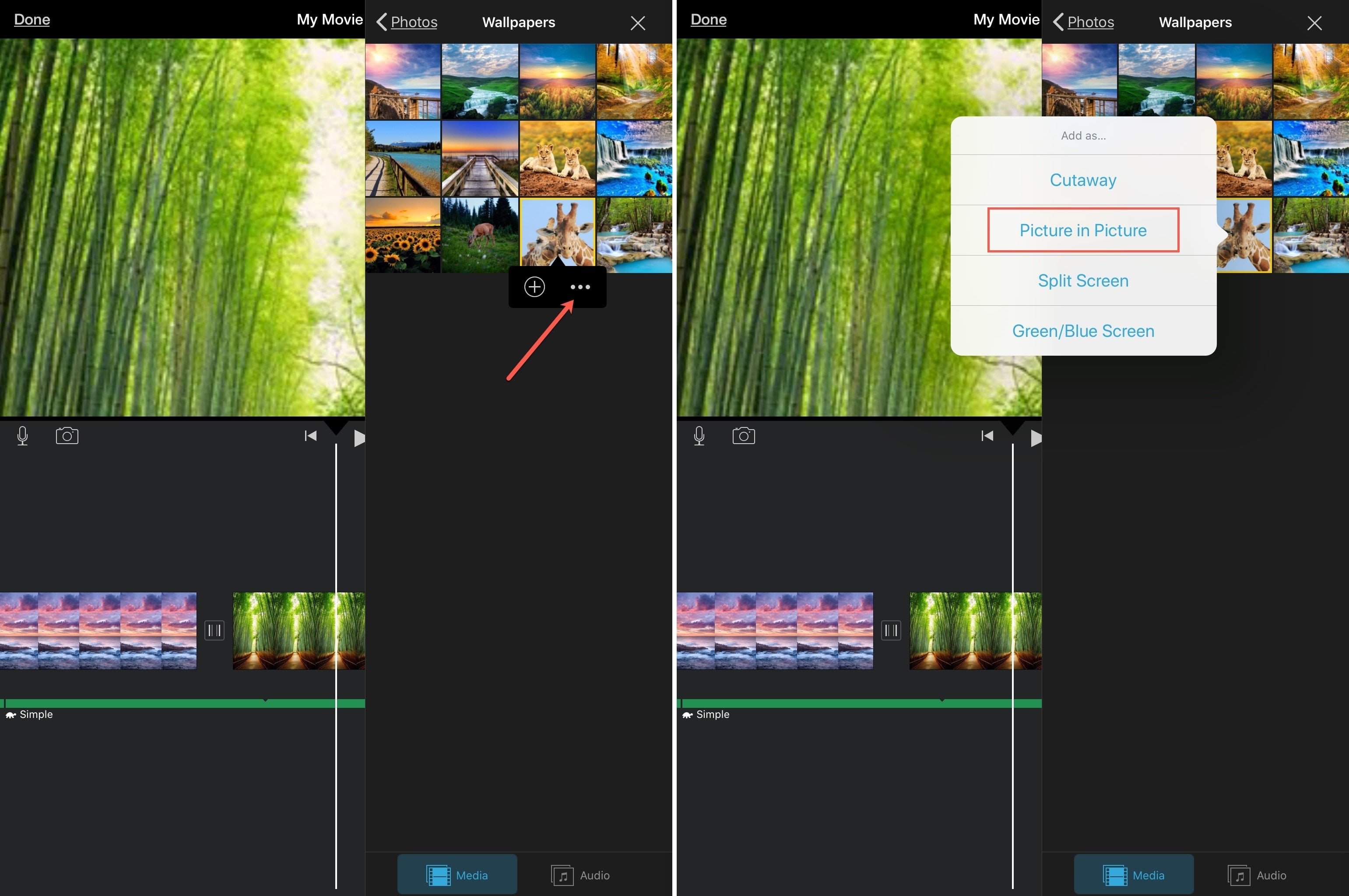 iMovie Vytvárajte obrázky na obrázkoch iPadu