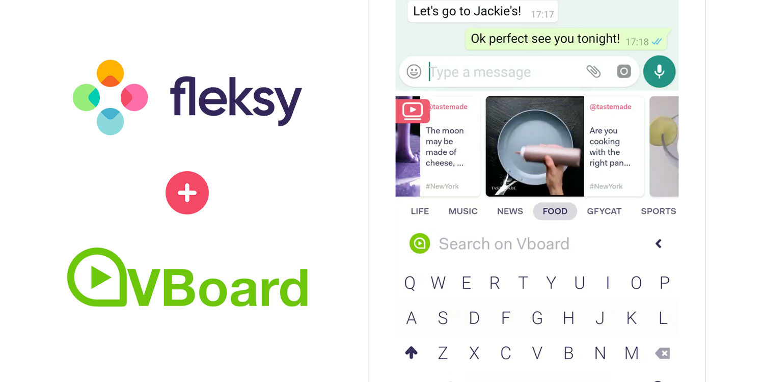 Fleksy menghadirkan akses ke video langsung di keyboard Anda