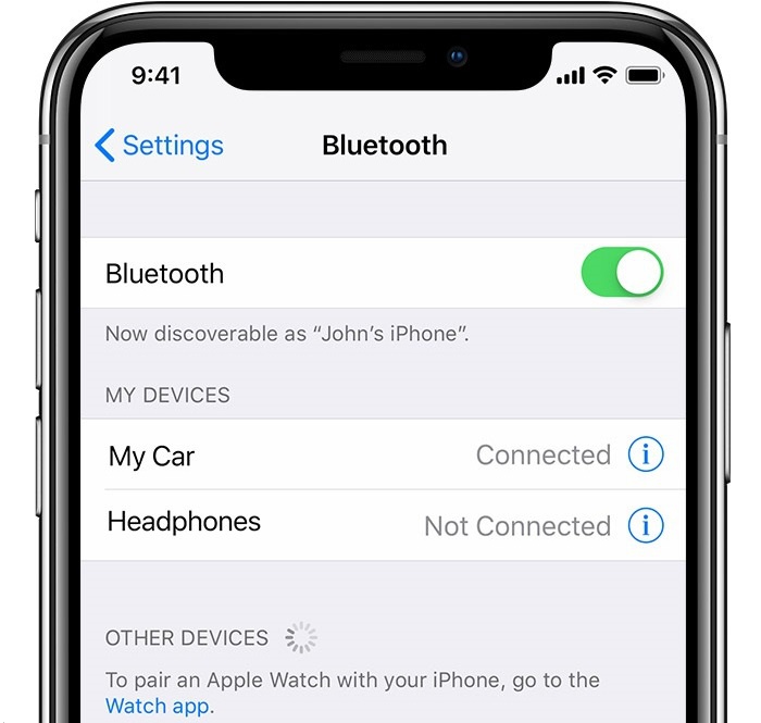 iPhone XR Bluetooth