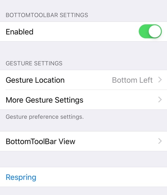 BottomToolBar memberi Anda akses ke fungsi paling penting dari iPhone 3 Anda