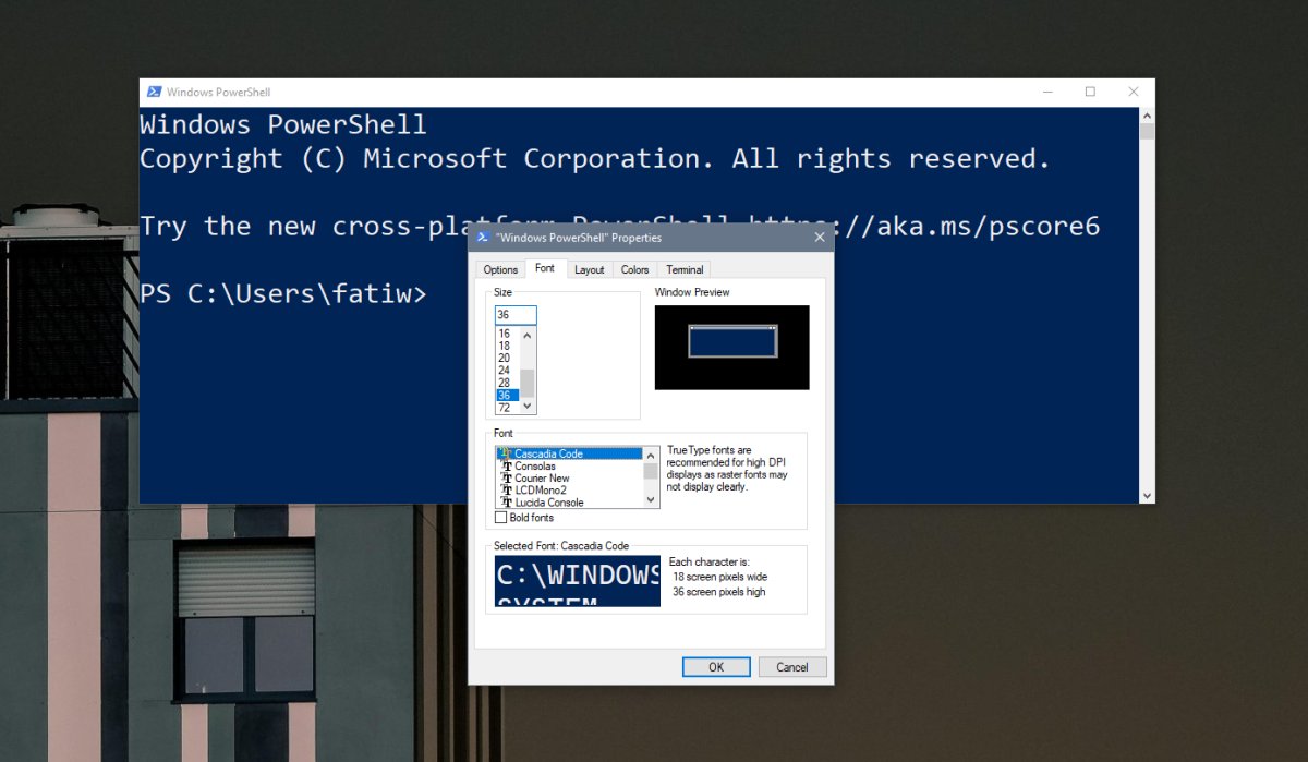 Cách sử dụng phông chữ Cascadia Code trong Biểu tượng sistema trong Windows 10 3
