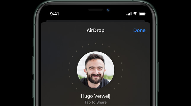 AirDrop di iPhone 11 Pro.
