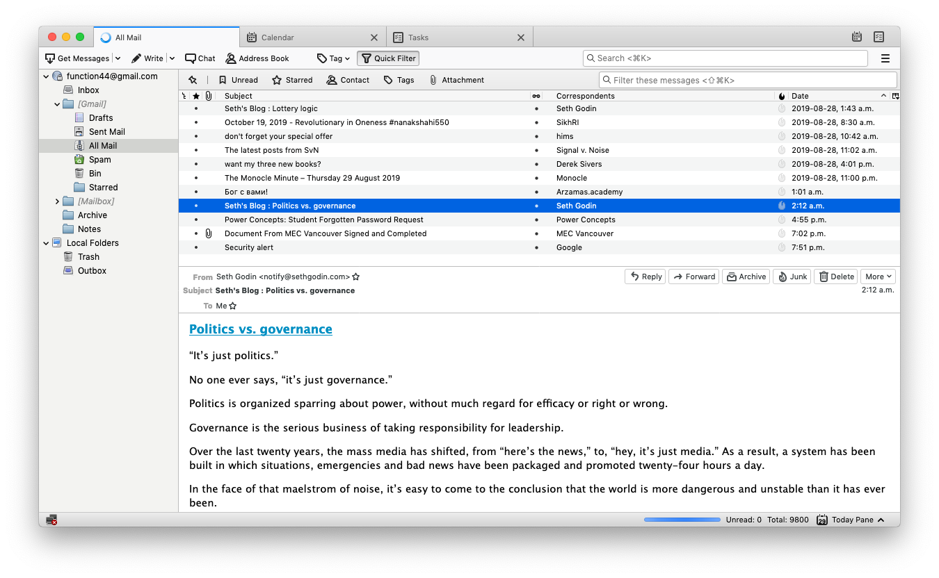 Klien email Mozilla Thunderbird Mac