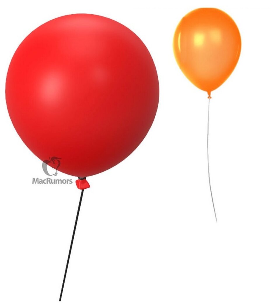 Balon merah 3D dan balon oranye 2D dapat membantu Anda menemukan item yang dilampirkan pada Apple Tag - Hidup! Apple Tanda kegagalan muncul minggu lalu tidak berarti aksesori sudah mati
