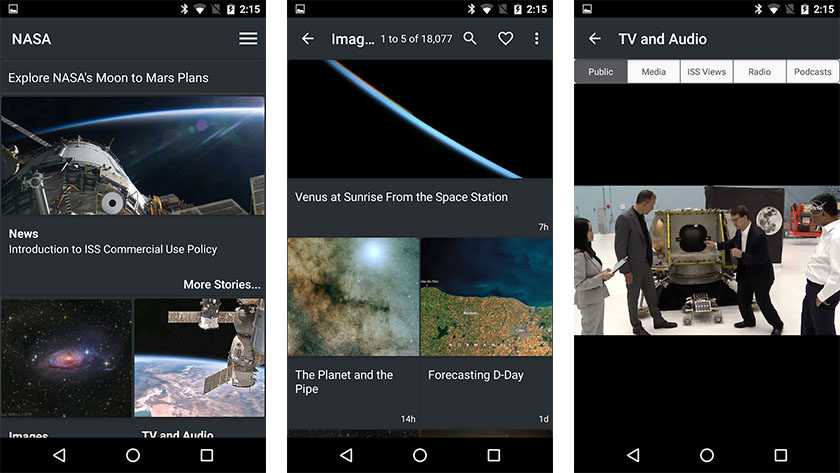 NASA - aplikasi wallpaper fotografi terbaik untuk android