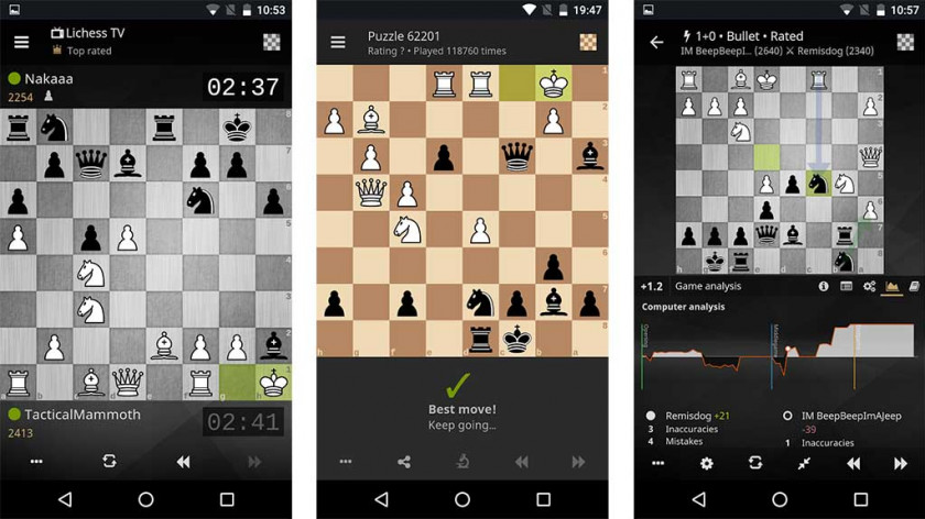Lichess - permainan catur terbaik untuk android "width =" 840 "height =" 472