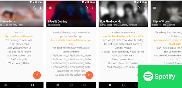 Lihat lirik lagu yang Anda mainkan di aplikasi