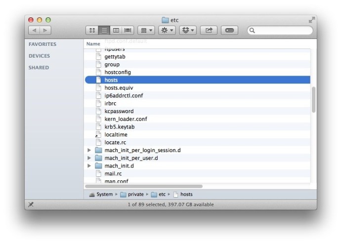 Изменить Mac Хосты Файл OS X