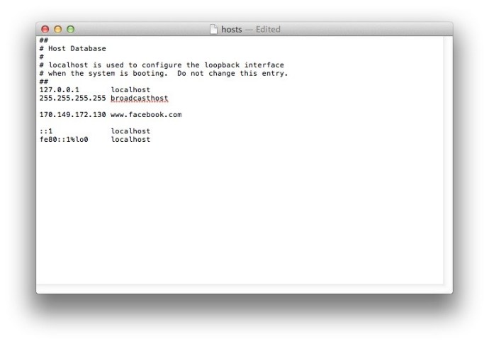 Editar arquivo host do OS X