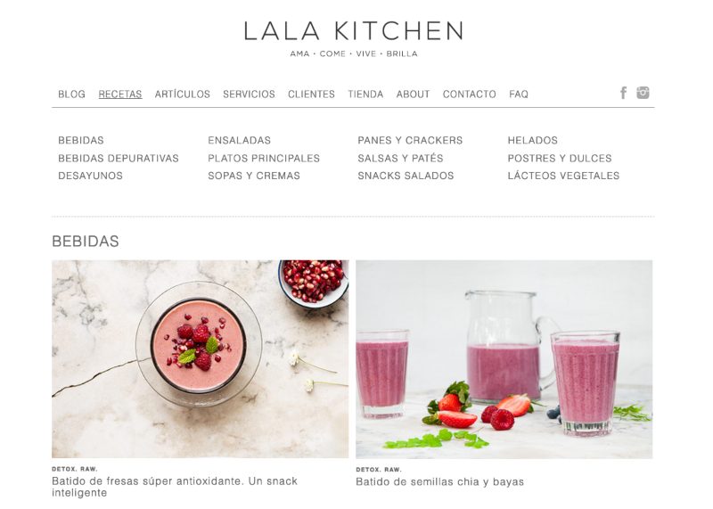 Webová stránka Lala Kitchen