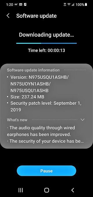 A.Akunci terbuka Galaxy Note 10 & Note Patch 10+ September meningkatkan kualitas audio melalui earphone kabel 1