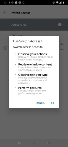 Switch Akses halaman izin