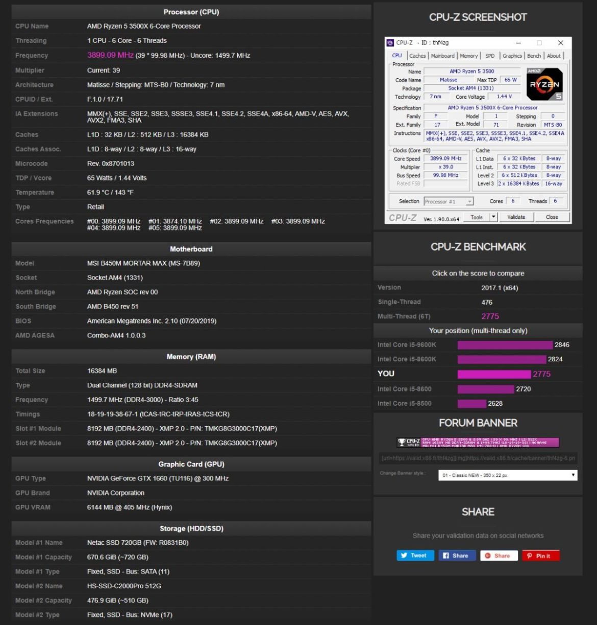 AMD Ryzen 5 3500X Skor Muncul Online; CPU Dibandingkan Dengan Intel Core i5-9400F 1