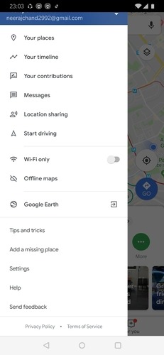 Configurações do Google Maps