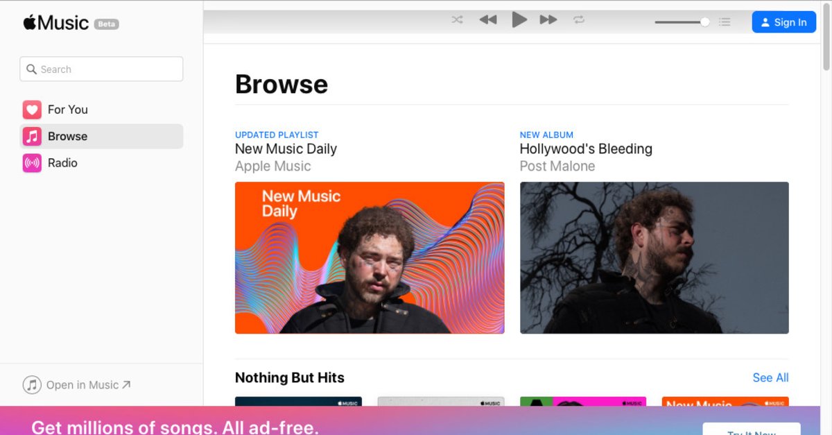 Apple Musik akhirnya dapat dialirkan di browser