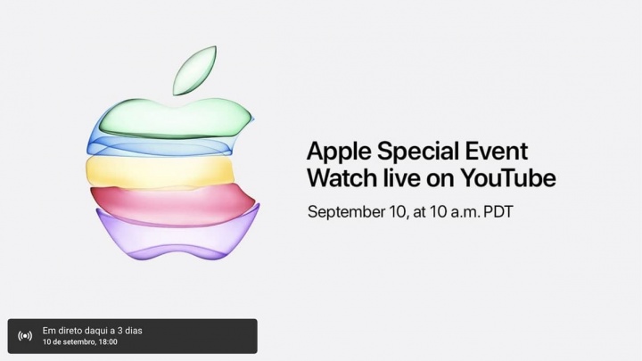 Gambar YouTube yang akan menampilkan acara Apple mulai 10 September