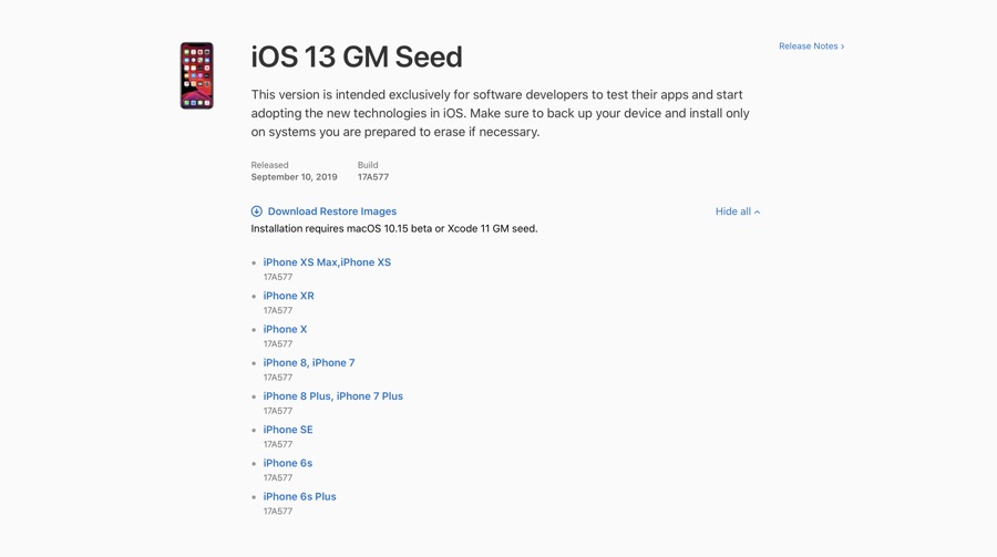 Install iOS 13 GM iPhone