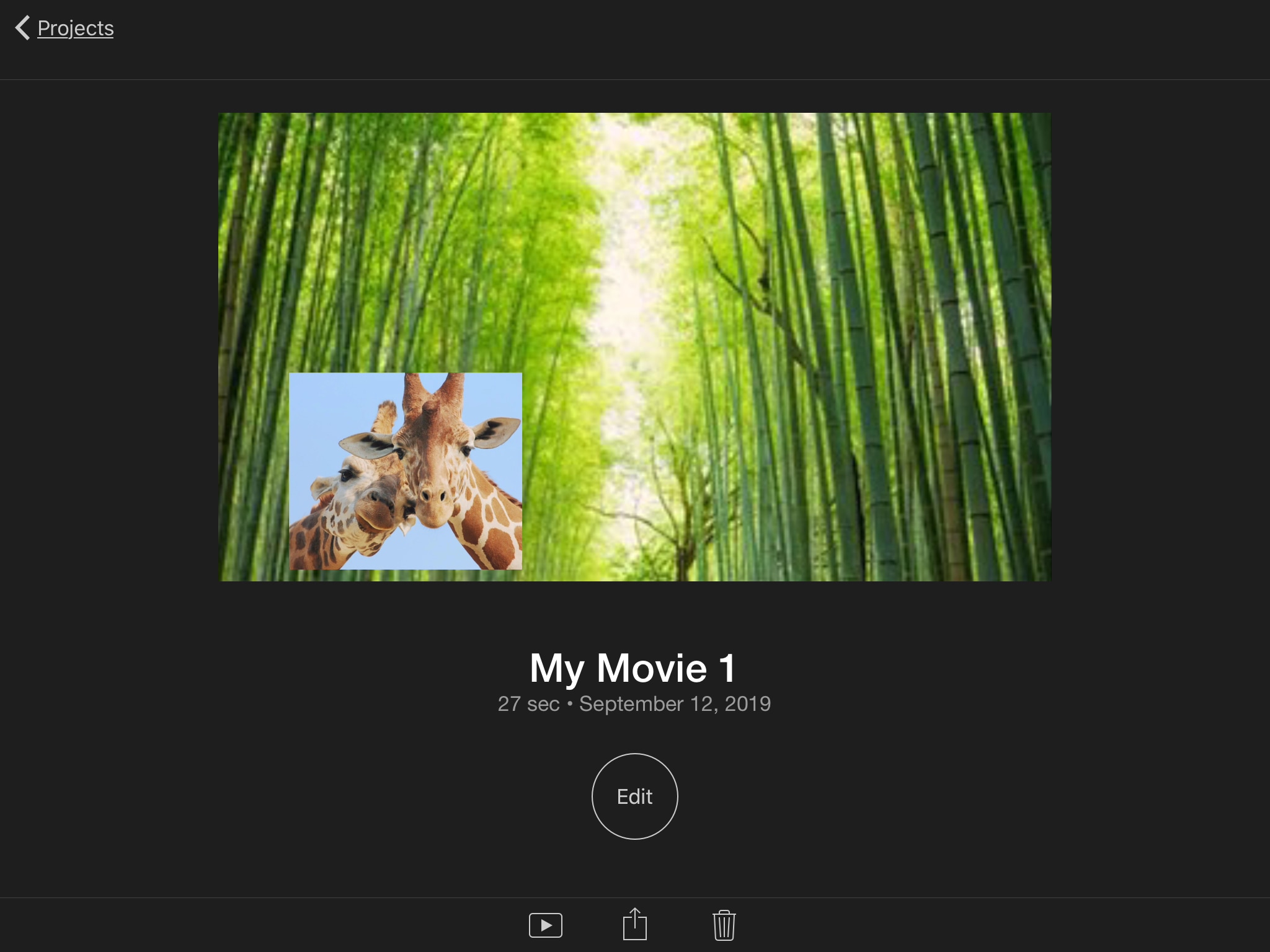 Gambar iMovie dalam Gambar iPad