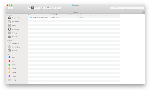 Tempat iTunes menyimpan cadangan iPhone di Mac