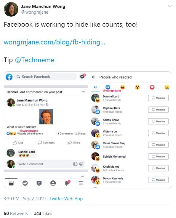 Facebook bisa menyembunyikan 'suka' di aplikasi media sosial setelahnya Instagram membuang fitur untuk 'menghilangkan tekanan' 1