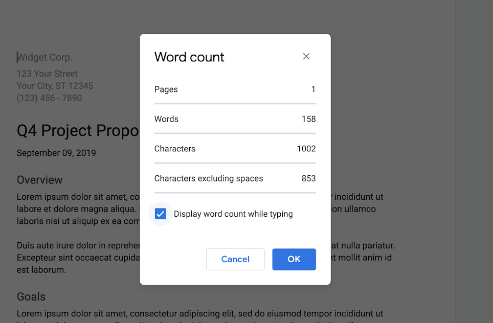 Google Documents untuk segera menampilkan jumlah kata saat Mengetik