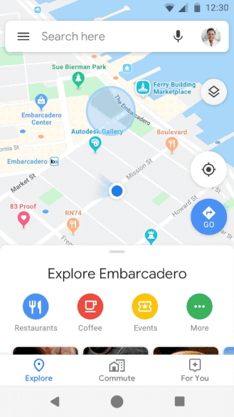 Hoạt hình hiển thị chế độ ẩn danh Google Maps