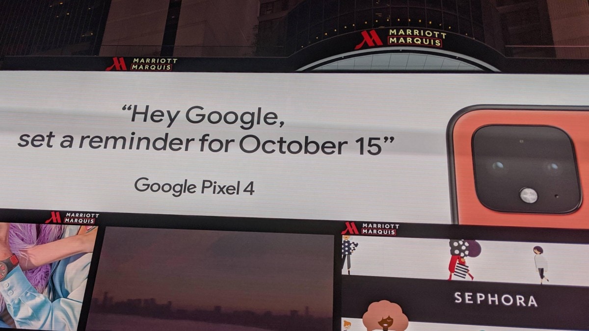 Google Pixel 4 Coral Variant Revealed in Official Times Square Billboard