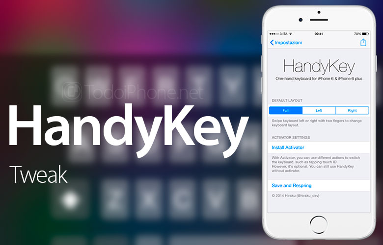 HandyKey lo ayudará a usar el teclado del iPhone 6 y 6 Además con una mano 2