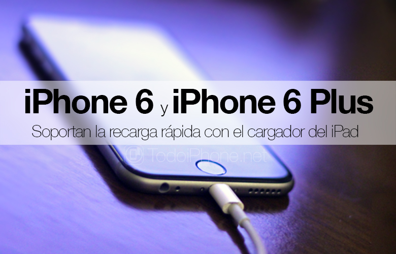 IPhone 6 dan iPhone 6 Plus mendukung pengisian cepat dengan pengisi daya iPad 2
