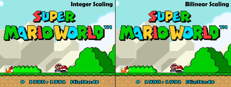 Super Mario World con Integer Scaling Escalado de Enteros 740x279 0