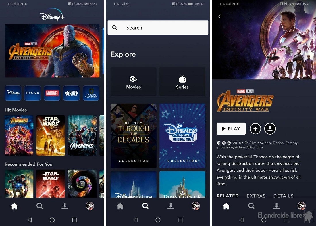 Kami menguji Disney + di Android: ini adalah layanan streaming Disney
