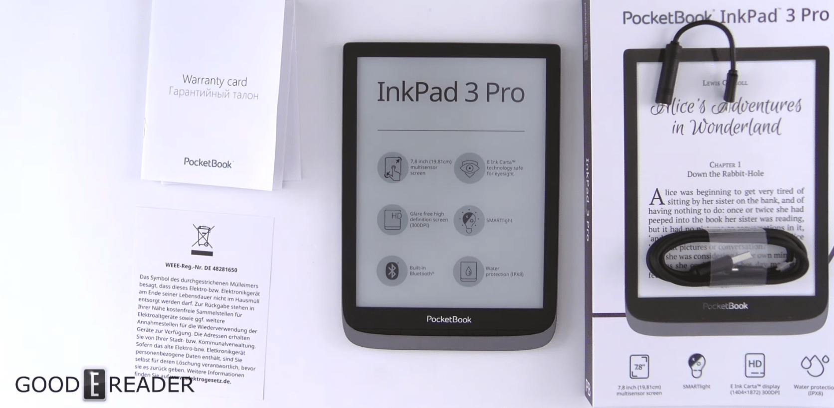 Membuka kotak Pocketbook Inkpad Pro baru