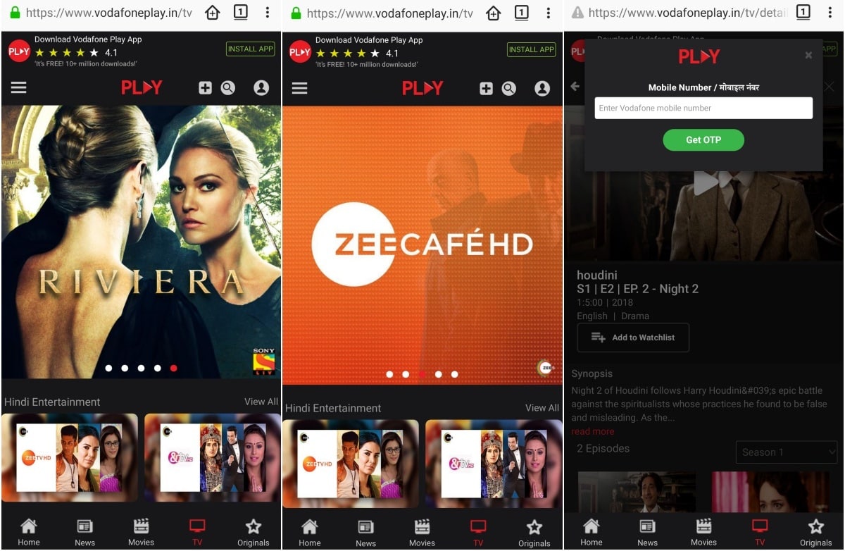 Vodafone Play Mobile Website Launched, Offers Live TV and Video on Demand