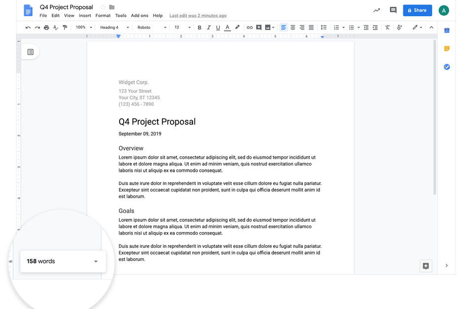 Google Docs update lets users view word count while typing