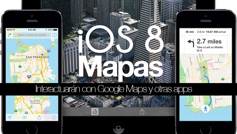 Peta dari Apple berinteraksi dengan Google Maps dan aplikasi lain 2