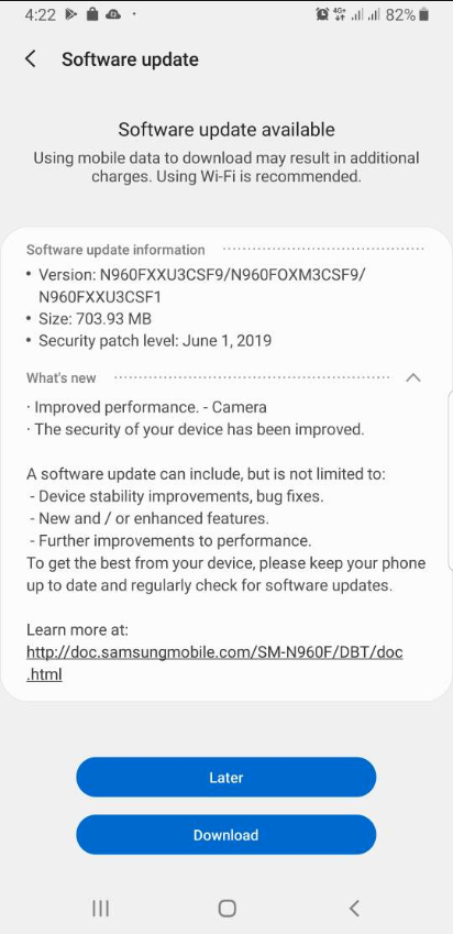 Samsung Galaxy Note  9    cập nhật bằng cách thêm chế độ ban đêm trên máy ảnh của bạn 2"class =" wp-image-101332