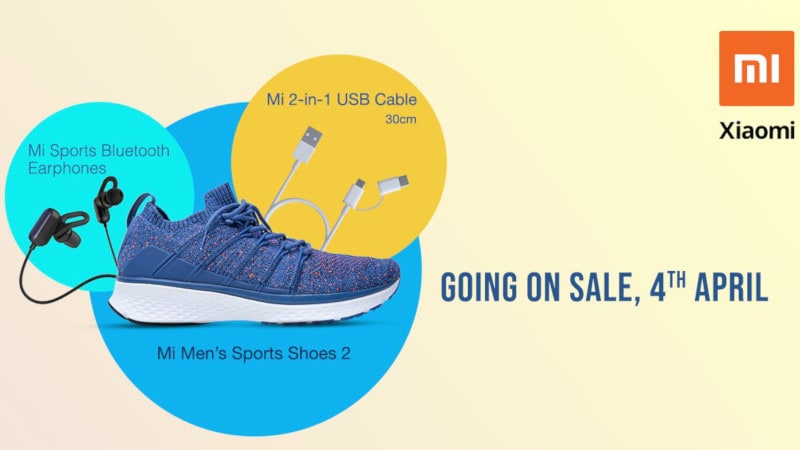 Mi Men’s Sports Shoes 2, Mi 2-in-1 USB Cable (30cm), Mi Sports Bluetooth Earphones to Go on Sale in India on April 4