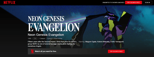 Bästa stället att se Evangelion Neon Genesis