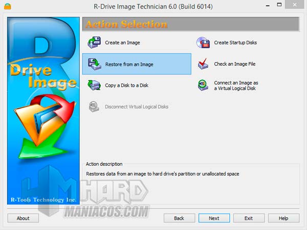 Kembalikan gambar disk dengan R-Drive Image