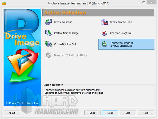 Pasang gambar disk dengan R-Drive Image